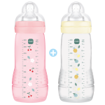 Mam biberon easy active color - 330ml - berry + pearl - ttine dbit x - x2