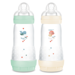 Mam biberon easy start / anti - colique - 320ml - menthe + coton - tétine débit 3 - x2 Mam biberon easy start / anti - colique - 320ml - menthe + coton - tétine débit 3 - x2