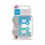 Mam sucette comfort bleu - 0 + mois - silicone - bo�te st�rilisation x2