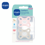 Mam sucette comfort rose - 0 - 2 mois - silicone - bo�te st�rilisation x2