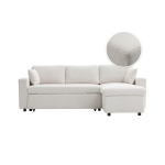 Maria - canap� d'angle r�versible, convertible en tissu bouclette - blanc