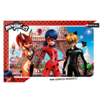 Nathan puzzle cadre 15 p - ladybug, chat noir et rena rouge / miraculous