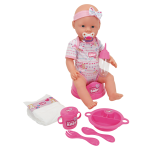 New born baby poupon rose 43cm boit fait pipi