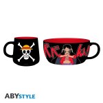 One piece - set petit djeuner mug + bol luffy