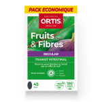 Ortis fruits & fibres regular pack economique 45 comprims - favorise le transit - laboratoires ortis ...
