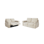 Pack - canap� de relaxation ross �lectrique 2 et 3 places en tissu textur� 3d - beige