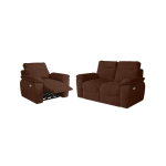 Pack - canap� de relaxation ross �lectrique 2 places et fauteuil en velours c�tel� - marron