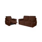 Pack - canap� de relaxation ross �lectrique 3 places et fauteuil en velours c�tel� - marron
