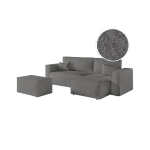 Pack - clarisse - canap� d'angle convertible r�versible avec pouf en tissu bouclette - gris