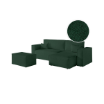 Pack - clarisse - canap� d'angle convertible r�versible avec pouf en tissu bouclette - vert
