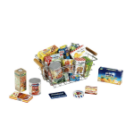 Panier de courses en mtal garni de produits franais