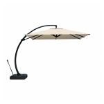 Parasol excentr� avec base pvc astral cl 3x3m poteau:alu, 78x53x1. 6mm 8 baleines , 14x24 an aluminium ...