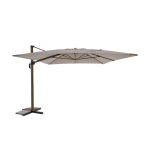 Parasol excentr� imitation bois, rectangulaire 4x3m, toile �cru - s�lection d'experts - beaux jours