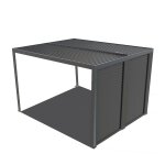 Pergola bioclimatique aluminium livr�e avec des ventelles lat�rales aluminium mobiles pour c�t� 3 m / ...