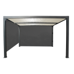 Pergola bioclimatique aluminium rideau manuel pour c�t� 3 m et rideau manuel pour c�t� 3, 60 m / surface ...