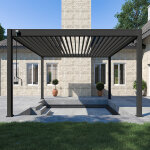 Pergola bioclimatique autoport�e collection vs 4x4m anthracite