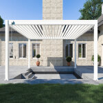 Pergola bioclimatique autoport�e collection vs 4x4m blanc