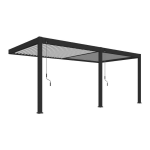 Pergola bioclimatique ombr�a adoss�e 3x6m - anthracite / blanc - s1