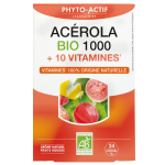 Phyto actif acerola bio 1000 + 10 vitamines / 24 cps