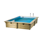 Piscine bois azura 300 x 300 cm : format carr� moderne, id�ale pour tous les jardins. liner bleu 75 / ...