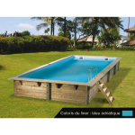 Piscine bois lin�a 6, 50 x 3, 50 x 1, 40 m - liner bleu - ubbink
