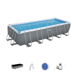 Piscine hs power steel, 640x274x132cm, filtre � sable, echelle, b�che