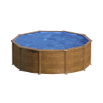 Piscine ronde acier diam. 4, 80m x h: 1, 22m - imitation bois - filtration � cartouche