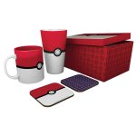 Pokemon coffret cadeau verre + mug + 2 dessous de verre pokball