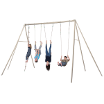 Portique adulte baxter 3, 50 m - anneaux + 1 trapze + 1 balanoire + 1 corde  nuds