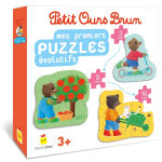 Jeu petit ours brun - mes premiers puzzles �volutifs - d�s 3 ans (coffret)