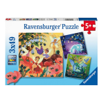 Puzzles 3x49 p - licorne, dragon et fée Puzzles 3x49 p - licorne, dragon et fée
