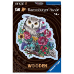 Pz bois 150p hibou floral