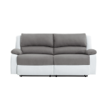 Relaxxo - canap� relax manuel 3 places avec 2 assises xxl leo en microfibre et simili - blanc / gris