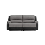 Relaxxo - canap� relax manuel 3 places avec 2 assises xxl leo en microfibre et simili - noir / gris