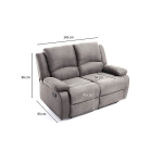 Relaxxo - canap� relaxation 2 places en microfibre leo - gris