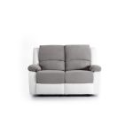 Relaxxo - canap� relaxation 2 places microfibre et simili leo - blanc et gris