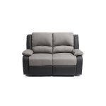 Relaxxo - canap� relaxation 2 places microfibre et simili leo - gris et noir