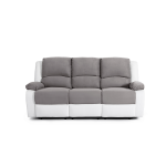 Relaxxo - canap� relaxation 3 places microfibre et simili leo - blanc et gris
