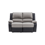 Relaxxo - canap� de relaxation �lectrique 2 places microfibre et simili leo - gris et noir