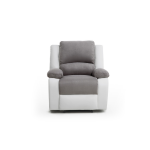 Relaxxo - fauteuil relaxation 1 place microfibre et simili leo - blanc et gris