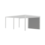 Rideau pour pergola bioclimatique per 3660 bi avec rail pour les demi - c�t�s 5, 98 m couleur gris