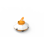 Robot aspirateur frisbee orange