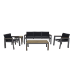 Salon bas de jardin en aluminium 5 pcs - detroit