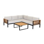 Salon de jardin en aluminium et teck martinique