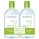Bioderma sbium h2o eau micellaire - lot 2x500 ml