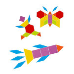 Kidway - montessori tangram en bois - jeux ducatifs - 5 ans et +