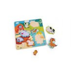 Kidway - puzzle animaux de la ferme en bois - eveil 1er ge - 2 ans et +