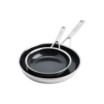 Set de 2 po�les kitchenaid 3ply rev�tement antiadh�sif en c�ramique sans pfas 20 + 28cm