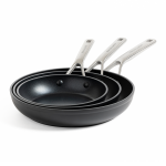 Set de 3 po�les kitchenaid (20 - 24 - 28 cm) - acier forg� renforc�