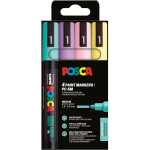 Set de 4 marqueurs pointe conique moyenne couleurs douces - posca marker rose clair - jaune solei - vert ...
